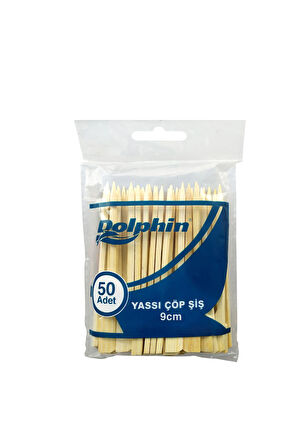 Alsepeteavm  Dolphin Yassı Kokteyl Bambu 9cm 50li