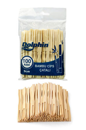 Alsepeteavm  Dolphin Bambu Cips Çatalı 9cm 100lü