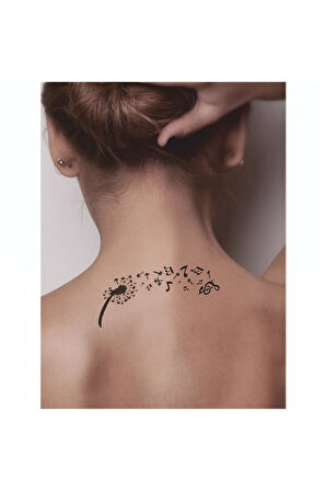 Alsepeteavm Çiçekler Açsın Notalar Uçuşsun! Tattoo Geçici Dövme Şablonları Kına Kalıpları