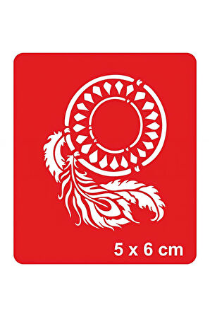 Alsepeteavm Düş Kapanı(Dream Catcher) Tüy Mandala  Tattoo Geçici Dövme Şablonları Kına Kalıpları