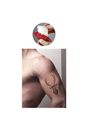 Alsepeteavm Güçlü Ve Kibar Geyik Geçici Desen Tattoo Geçici Dövme Şablonları Kına Kalıpları