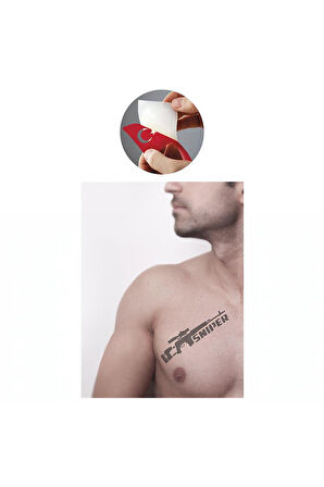 Alsepeteavm Sniper Silah  Tattoo Geçici Dövme Şablonları Kına Kalıpları