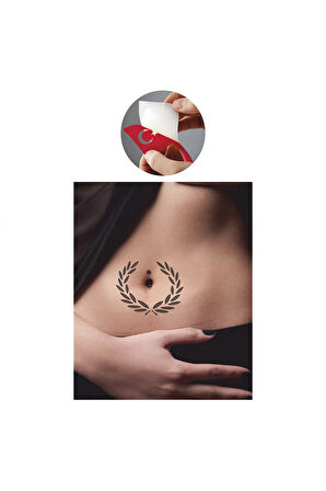 Alsepeteavm Bizans Zeytin Dalı Taç  Tattoo Geçici Dövme Şablonları Kına Kalıpları