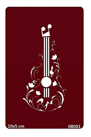 Alsepeteavm Çiçekli Gitar Geçici Dövme Şablonu Kına Kalıpları