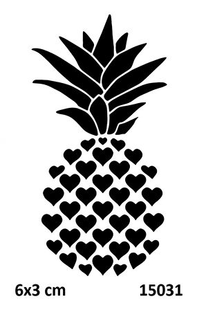 Alsepeteavm Kalpli Ananas Geçici Dövme Şablonu