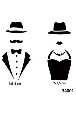 Alsepeteavm Mr And Mrs Kadın ve Erkek Dövmesi Geçici Dövme Kalıbı