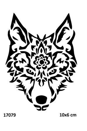 Alsepeteavm Motif Kurt Geçici Dövme Şablonu Stencil Kalıp