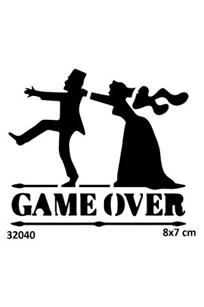 Alsepeteavm Oyun Bitti Evlilik Geçici Dövme Şablonu Stencil Kalıp