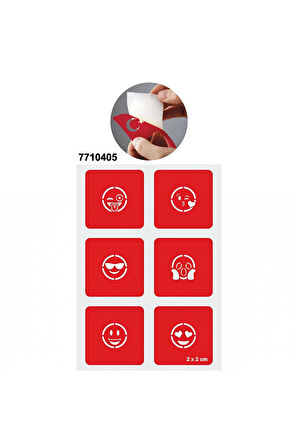 Alsepeteavm Sevimli Emojiler 5'li Set Geçici Dövme Kına Şablonu