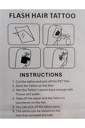 Alsepeteavm Saç Dövmesi Hair Flash Tattoo 3 Adet birden Model 1
