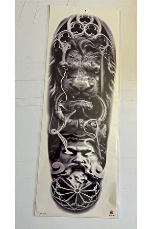 Alsepeteavm Aslan Zeus Kartal 1 Hafta Kalıcı Tam Kol Bacak Yapıştırma Geçici Dövme 46 CM