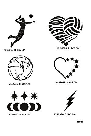 Alsepeteavm Voleybol Aşkı Geçici Dövme Stencil Seti Dövme Kalıpları