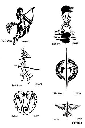 Alsepeteavm Aşk ve Karadelik Geçici Dövme Kalıpları Tattoo Stencil Modelleri