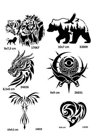 Alsepeteavm Doğa Geçici Dövme Kalıpları Tattoo Stencil Modelleri