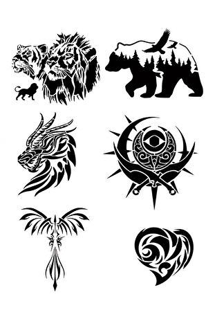 Alsepeteavm Doğa Geçici Dövme Kalıpları Tattoo Stencil Modelleri