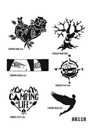 Alsepeteavm Kampçı Modeller 6 Adet Geçici Dövme Şablonu Tattoo Stencil Modelleri