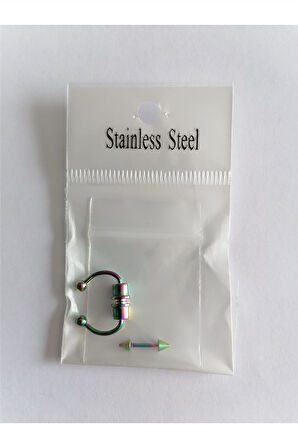 Alsepeteavm Mıknatıslı Fake Septum Piercing Hologram rengi