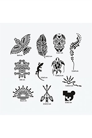 Alsepeteavm Tulum City Pack Geçici Dövme Şablon Seti 10 Desen