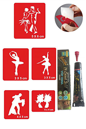 Alsepeteavm Tango Bale Desenleri Hint Kınası ile Geçici Dövme Yapma Seti
