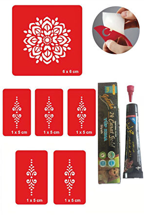 Alsepeteavm El Süsleme Mandala Hint Kınası ile Geçici Dövme Yapma Seti
