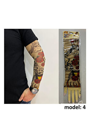 Alsepeteavm Giyilebilir Dövme Çift Kol 2 Adet Kol Çorap Dövmesi Sleeve tattoo Model4