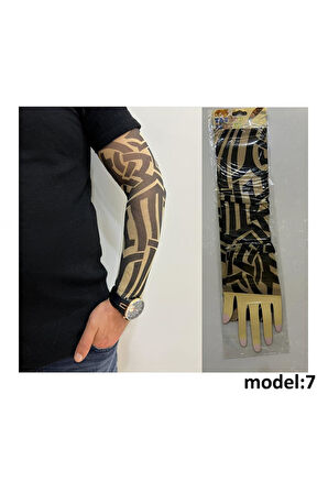 Alsepeteavm Giyilebilir Dövme Çift Kol 2 Adet Kol Çorap Dövmesi Sleeve tattoo Model7