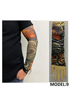 Alsepeteavm Giyilebilir Dövme Çift Kol 2 Adet Kol Çorap Dövmesi Sleeve tattoo Model9