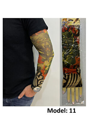 Alsepeteavm Giyilebilir Dövme Çift Kol 2 Adet Kol Çorap Dövmesi Sleeve tattoo Model11