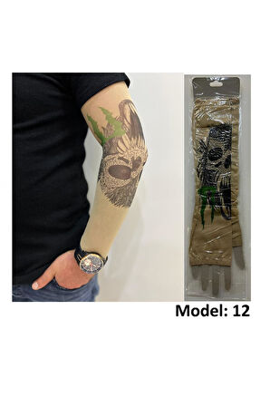 Alsepeteavm Giyilebilir Dövme Çift Kol 2 Adet Kol Çorap Dövmesi Sleeve tattoo Model12