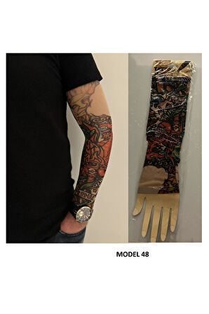 Alsepeteavm Giyilebilir Dövme Çift Kol 2 Adet Kol Çorap Dövmesi Sleeve tattoo Model48