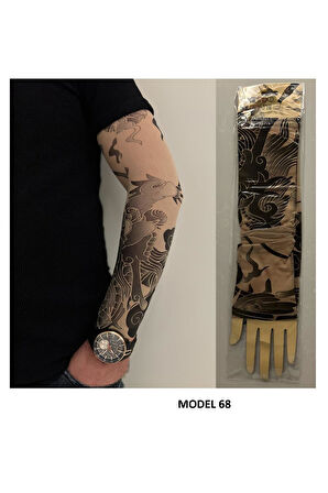 Alsepeteavm Giyilebilir Dövme Çift Kol 2 Adet Kol Çorap Dövmesi Sleeve tattoo Model68