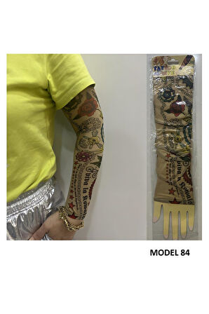 Alsepeteavm Giyilebilir Dövme Çift Kol 2 Adet Kol Çorap Dövmesi Sleeve tattoo Model84