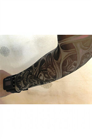Alsepeteavm Çift Kol Giyilebilir Dövme İskelet Desenler Tattoo Sleeve