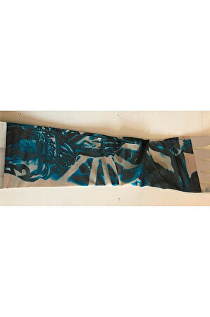 Alsepeteavm Çift Kol Giyilebilir Dövme Mavi Tribal Desenler Tattoo Sleeve