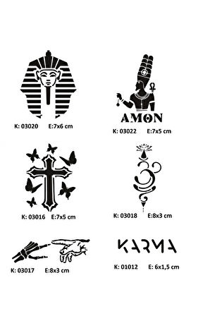 Alsepeteavm Farklı İnançlar Tüp Kına ve Fırça hediyeli Tattoo Geçici Dövme Seti