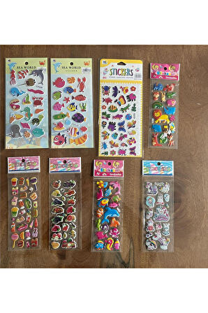 Alsepeteavm 8 Adet Birden Çocuk Eğitici Sticker Çıkartma Seti Model 1