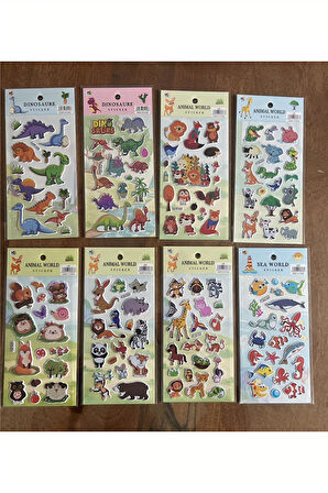 Alsepeteavm 8 Adet Birden Çocuk Eğitici Sticker Çıkartma Seti Model 2