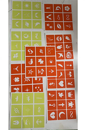 Alsepeteavm Simli Dövme Şablonu 81 adet Glitter Tattoo Stencil