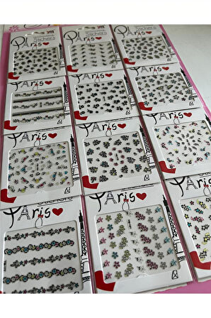 Alsepeteavm Nail Art Tırnak Dövmesi 12 Kartela Birden Mega Paket