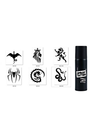 Alsepeteavm Ejderha Ve Örümcek Geçici Sprey Dövme Seti Spray Tatto