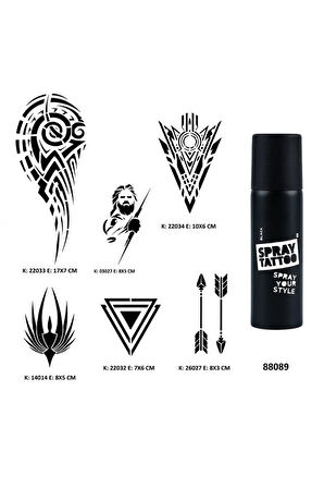 Alsepeteavm Tribal Kol Modelleri Sprey Dövme Geçici Dövme Seti Dark Siyah
