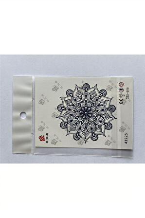 Alsepeteavm Mandala Minimal 11x8 cm Yarı Kalıcı Geçici Dövme Yapıştırma Dövme