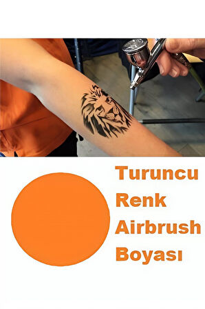 Alsepeteavm Turuncu Renk 50 ML Konsantre Airbrush Geçici Dövme Boyası Paasche