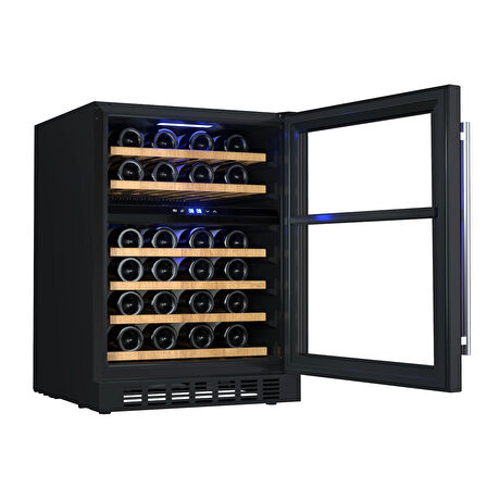 Berfmann Tezgah Altı Çift Bölmeli Şarap Dolabı (46 Şişelik)