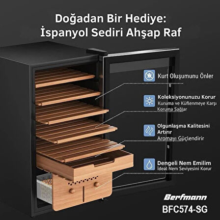 Berfmann Elektronik Humidor Puro Dolabı (574 Puro Kapasiteli)