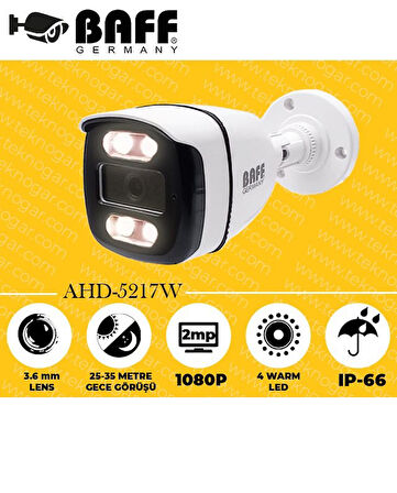 Baff Ahd-5217W 2 Mp 3.6 Mm 4 In 1 Ahd Bullet Kamera