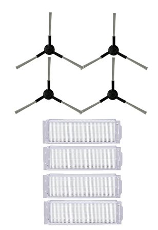 Xiaomi Mop Pro Robot Süpürge Uyumlu 8'li Yedek Parça Seti