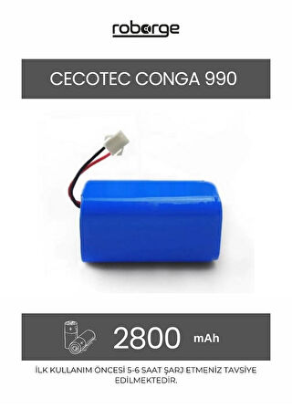 Cecotec Conga 990 Robot Süpürge Uyumlu Batarya 2800 mAh - Muadil Ürün