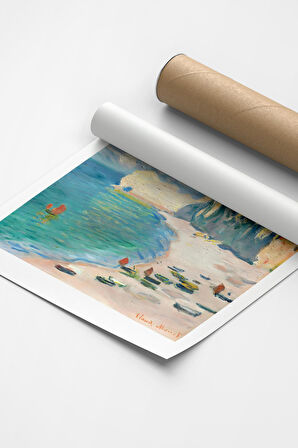 The Beach and The Falaise d'Amont, Claude Monet | Ünlü Ressam Tablosu