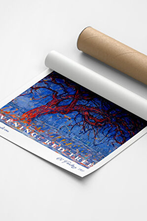 Evening; Red Tree, Piet Mondrian | Ünlü Ressam Tablosu